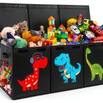 Mabahoo 150L Large Dinosaur Toy Storage Box - Black Fabric-0