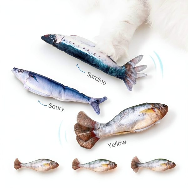 Petgravity Bite Sized Flopping Fish Cat Toys 3 Pack with Catnip-1