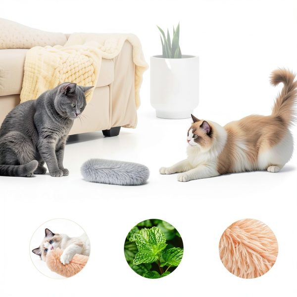 Cat Toys SINROBO Pillows Crinkle Sound Catnip Set Green Orange Grey-1